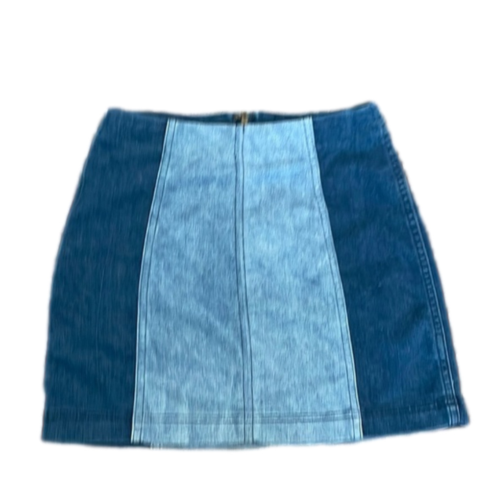 FREE People Two Toned Jean Mini Skirt Size 6